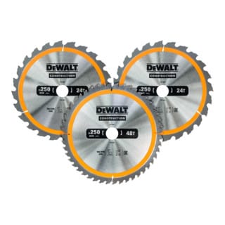 Zubehör - Kreissägeblatt-set, 3-tlg, Für Holz, 250x30 Mm Dt1963 - Dewalt