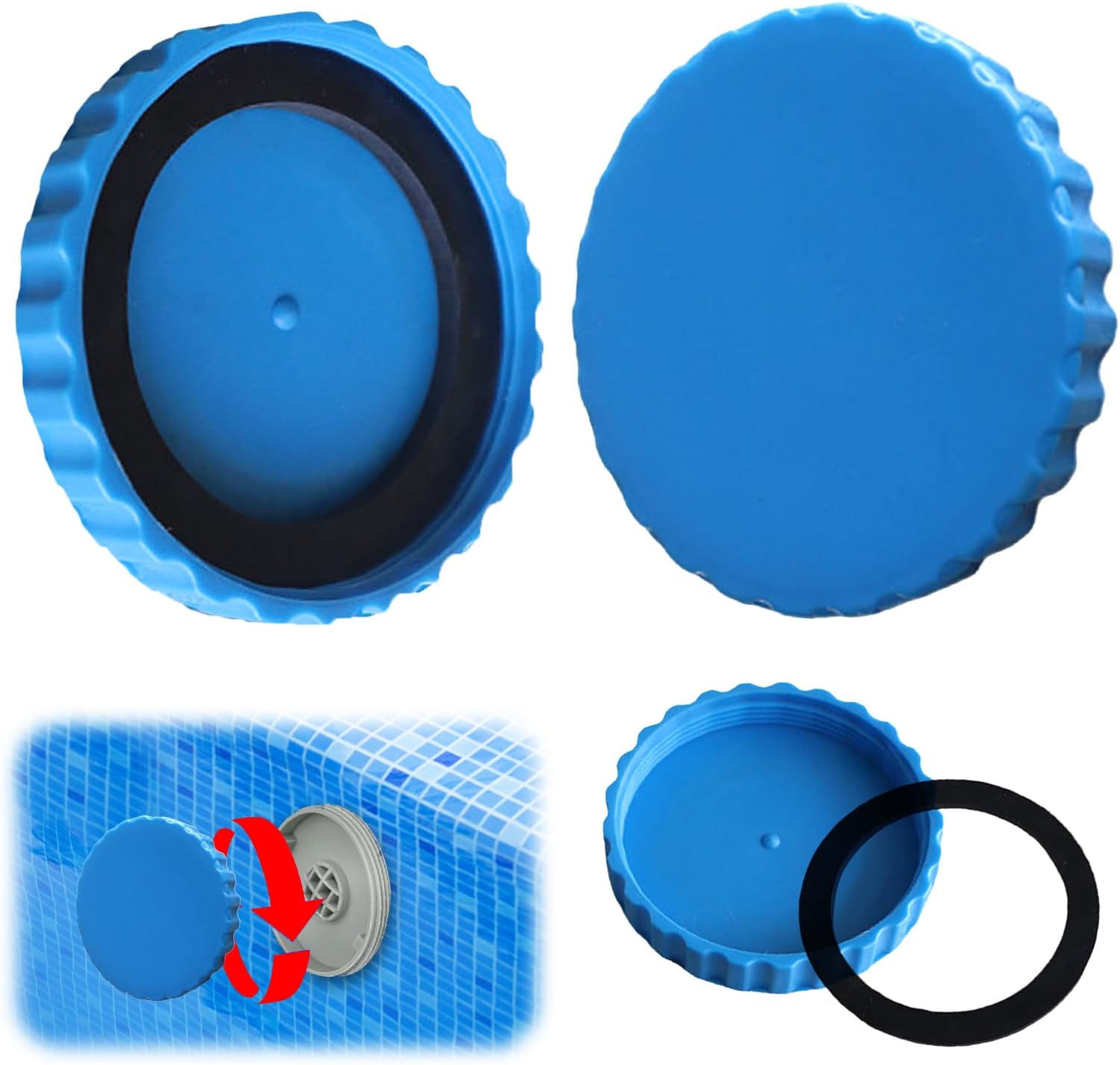 Ensemble De Fermeture D'Hiver Pour Piscines Intex Et Bestway, 2 Bouchons D'Hiver Avec Joints Adaptés, Accessoires De Piscine, Bouchon De Fermeture D'Hiver Étanche Au Gel Pour Piscine