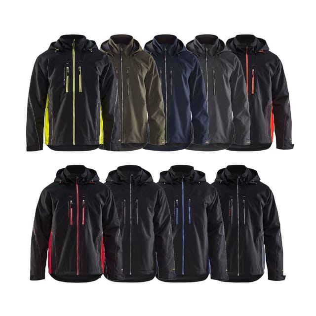 4890 Wasserdichte Arbeitsjacke - L - Schwarz / Rot - Blaklader