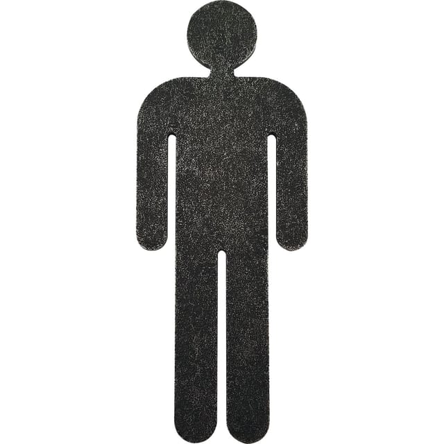Halcö - Wc Symbol Zum Kleben - Mann (männlich) Eisen Verzinkt Patiniert Schwarz