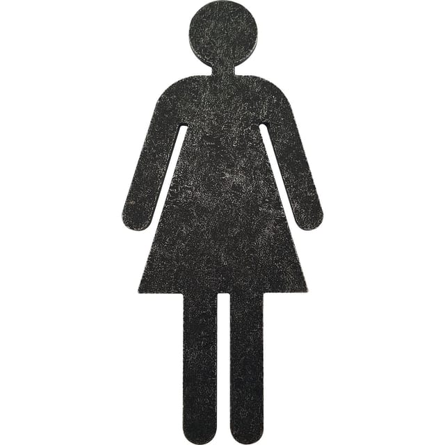 Halcö - Wc Symbol Zum Kleben - Frau (weiblich) Eisen Verzinkt Patiniert Schwarz