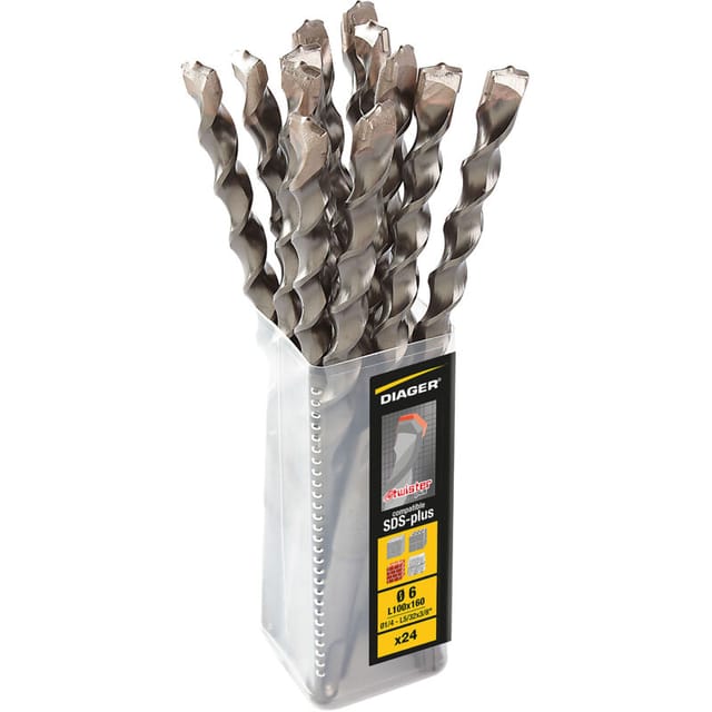 Pack Mit 12 Betonbohrern Twister Plus 2 Sds-plus-bohrer - 108l Ø 10 Länge Nützlich 100 Gesamtlänge 160