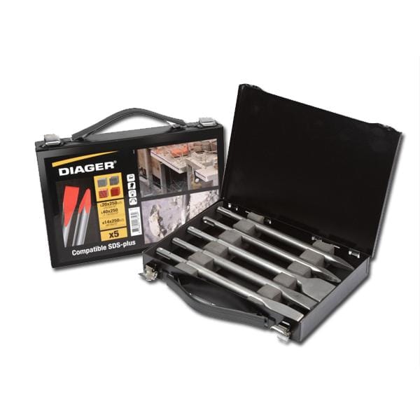 Set Mit Spitzmeißel Und Meißel Sds Plus Diager 5 Teile - 111c