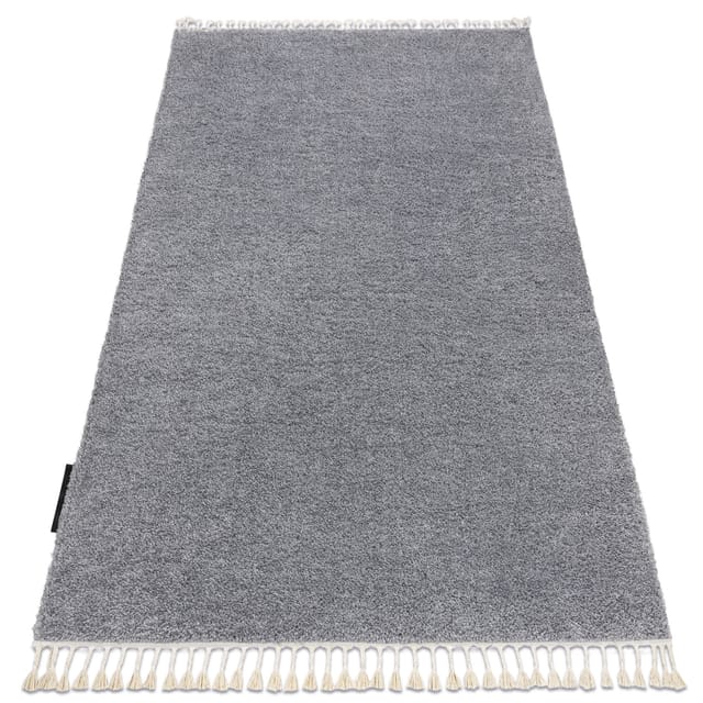 Teppich Berber 9000 Hellgrau Franse Berber Marokkanisch Shaggy Grey 160x220 Cm