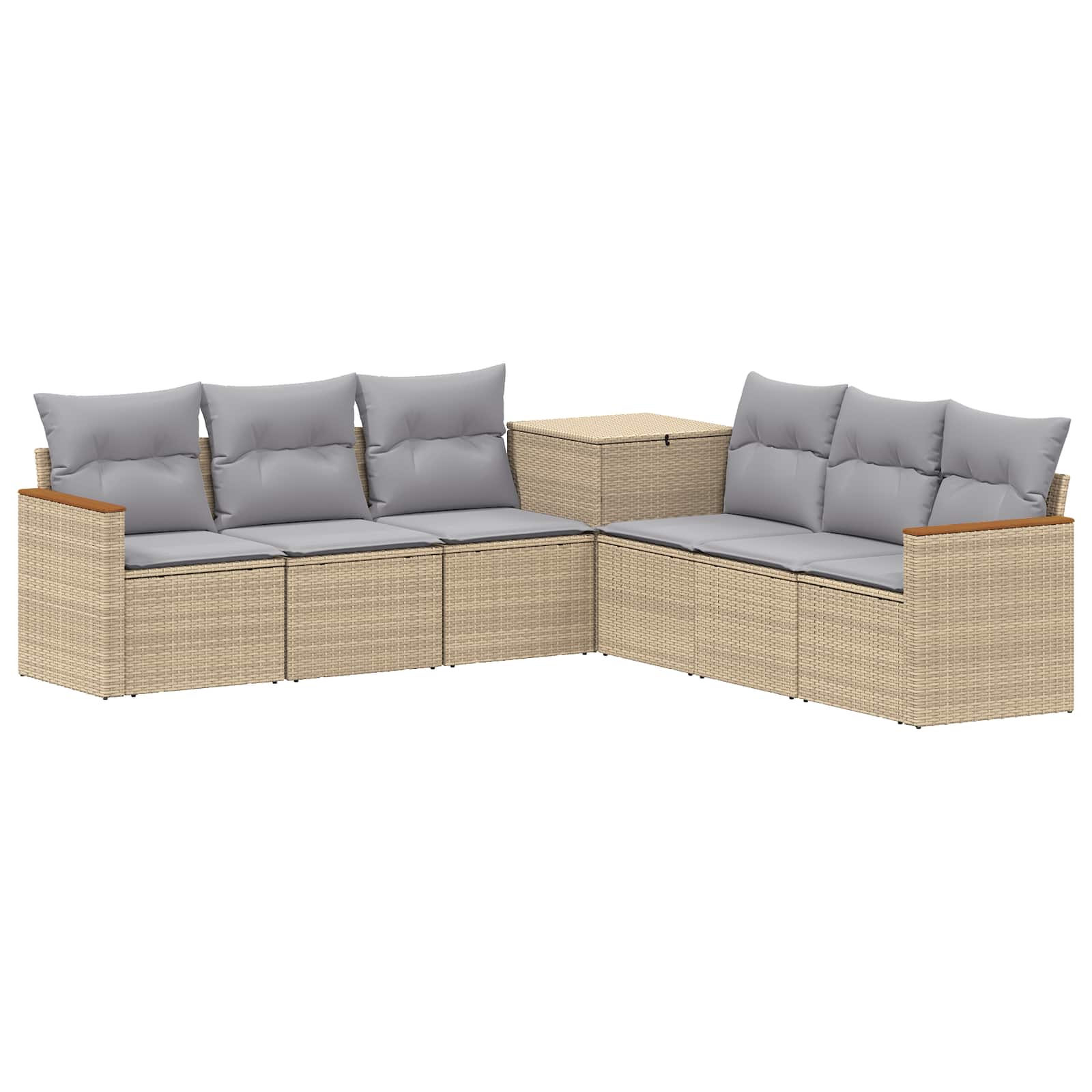 Vidaxl Sofa Set 7 Pcs Beige And Light Grey 123 X 62 X 69 Cm