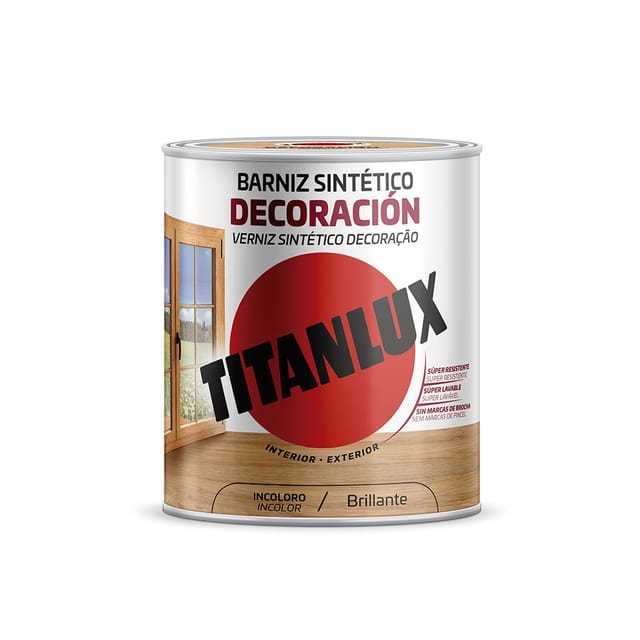 Farbloser Glänzender Synthetischer Dekorationslack 250ml Titan Lux M10100014