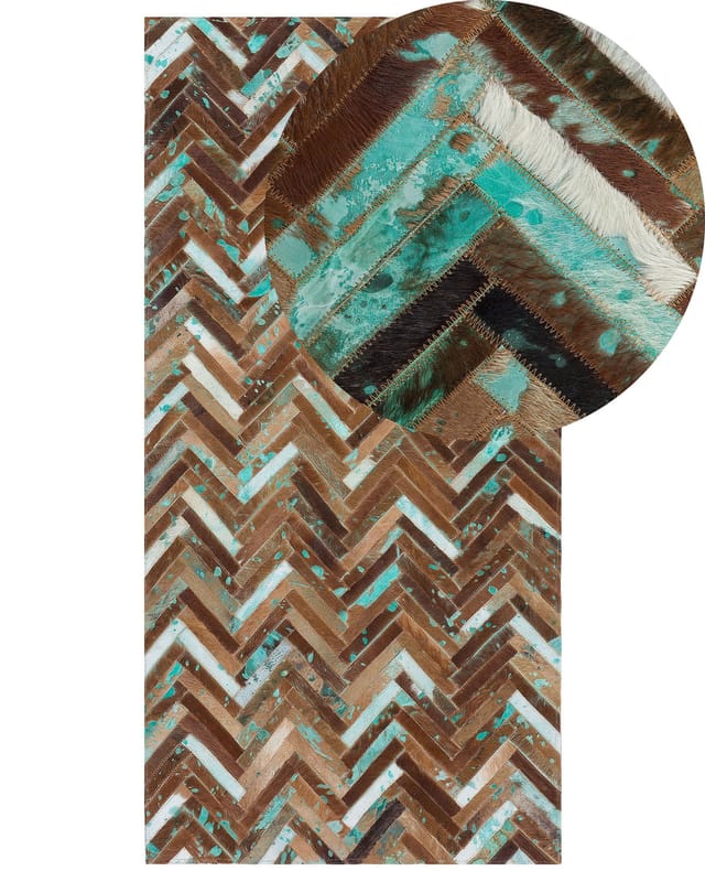 Teppich Amasya Braun 80 X 150 Cm Echtleder