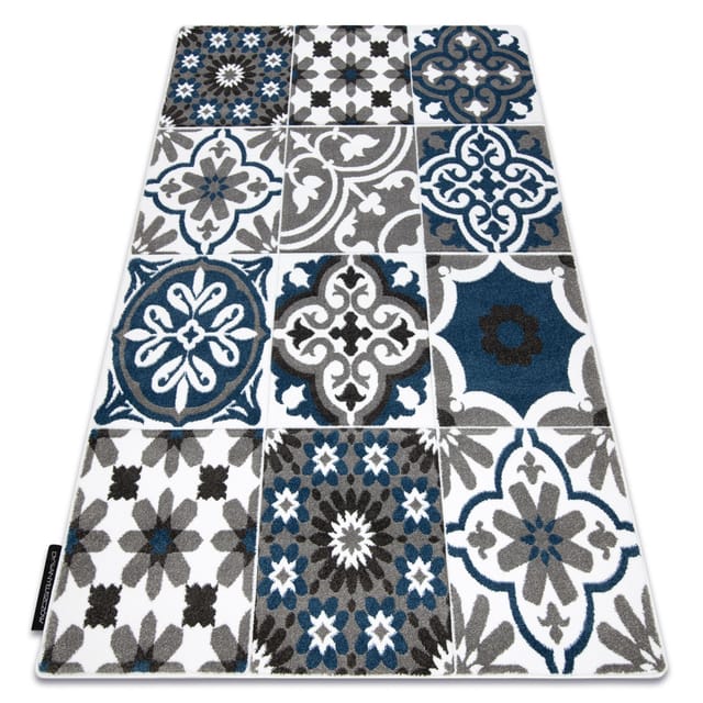 Teppich Alter Porto Blumen Blau Blue 140x190 Cm