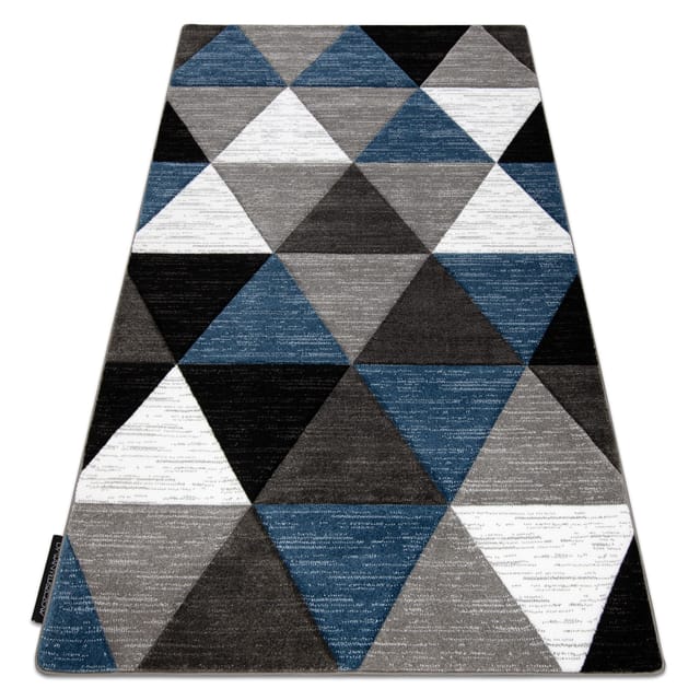 Teppich Alter Rino Dreiecke Blau Blue 180x270 Cm