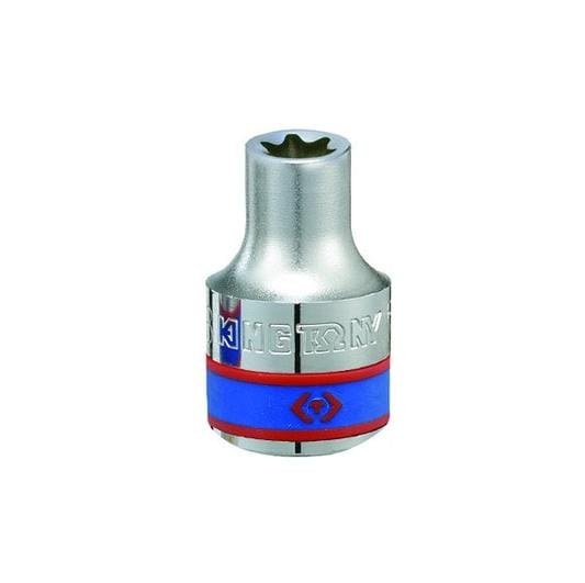 E16 Torx E16 Gerändelter Kurzer Steckschlüssel Of 37 Mm Mit 1/2" Vierkant King Tony, King Werkzeugmaschine De Präzision, Gehärteter Stahl, Professioneller Einsatz, Farbe Metall