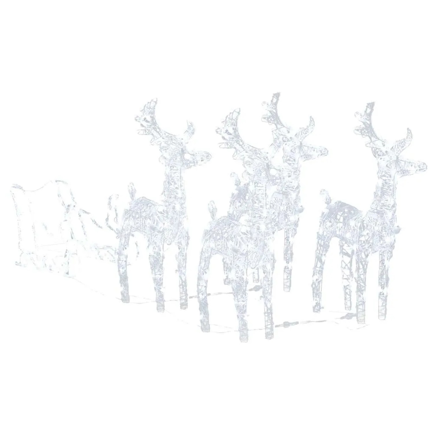 Weihnachtsdekoration Rentiere & Schlitten 280x28x55 Cm Acryl Vidaxl