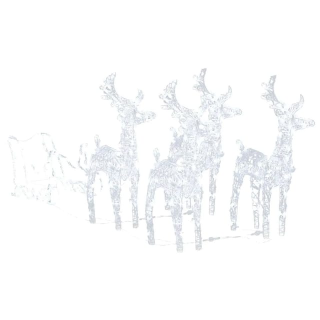Weihnachtsdekoration Rentiere & Schlitten 280x28x55 Cm Acryl Vidaxl