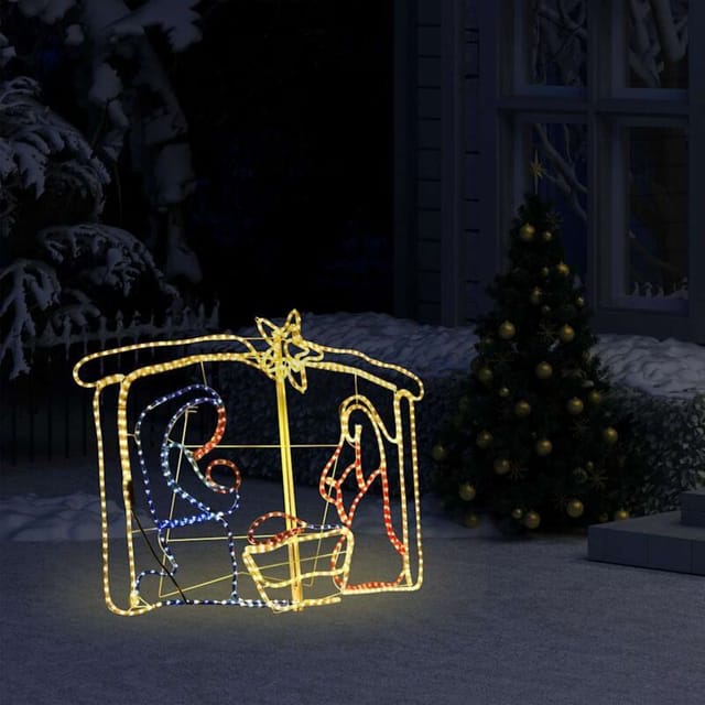 Weihnachtskrippe Weihnachtsdekoration 240 Leds 116x41x87 Cm Vidaxl