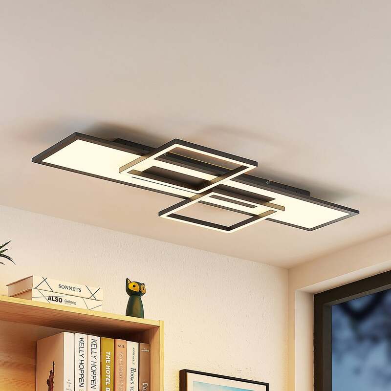 [gebraucht] B-ware Lucande Narumi Led-deckenlampe Cct 110cm Schwarz Dimmbar 2100lm 45w