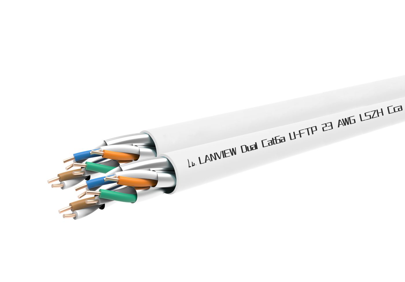 Lanview Cat6a U-ftp 4x2xawg23 Lszh Netzwerkkabel Weiß 305m, Brandschutzklasse: Cca, Lvn122163