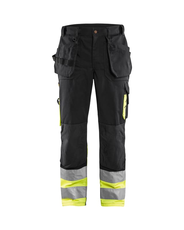 Arbeitshose Mit Hoher Sichtbarkeit Handwerker 152913 - Schwarz/neongelb S - Fr(40) - Se(c46) - Kurz