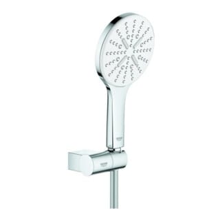 Grohe Rainshower Smartactive 130 Wandhalterset, Moon White/chrom, 3 Strahlarten, Verstellbar, Silverflex 1500mm, 8,5l/min