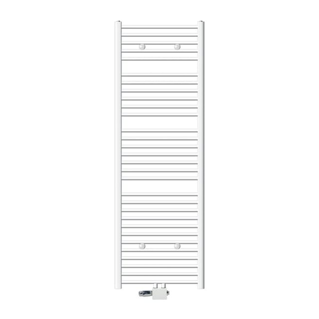 Ecd Germany Badheizkörper Mittelanschluss 600 X 1800 Mm Weiß Gerade Mit Thermostat Und Anschlussgarnitur Universal Eck- Und Durchgangsform Weiß - Heizkörper Heizung Handtuchwärmer Handtuchtrockner