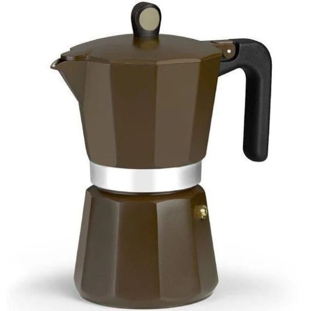 Italienische Kaffeemaschine Induktion Creme M671012/ 12 Tassen/ Braun