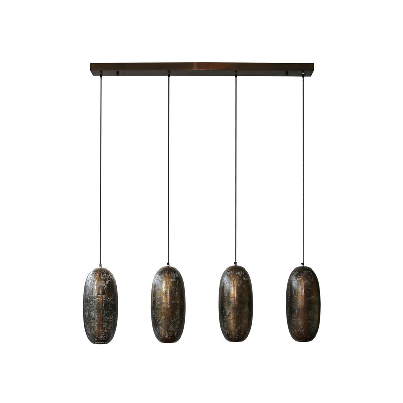 [gebraucht] B-ware Hängeleuchte Cosima 4-flammig Led Pendelleuchte Dimmbar Bronze Antik 125x18cm