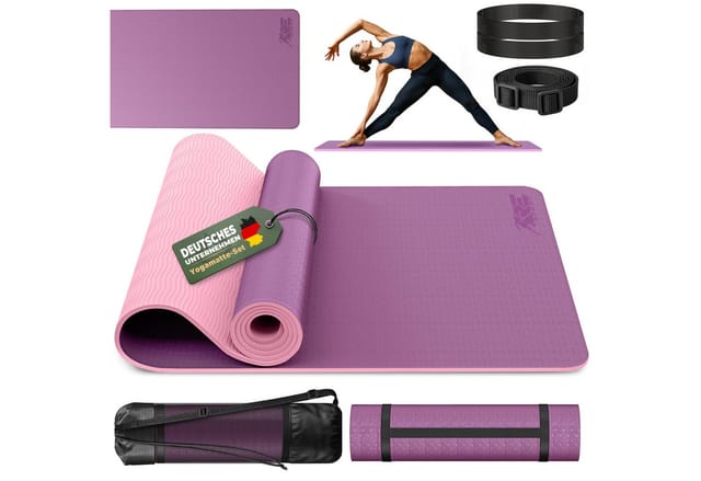 Re:sport Yogamatte Lila Fitnessmatte Gymnastikmatte Pilates Sportmatte Bodenmatte Phthalatfrei