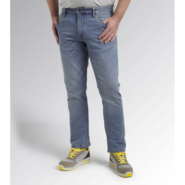 Diadora - Utility Stone 5 Pkt Hose Stretch Arbeitsjeans - 34 - Hellblau