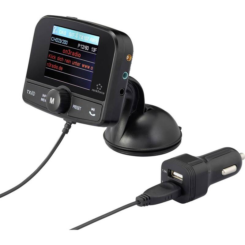 [gebraucht] B-ware Renkforce Rfcrdab100 Dab Empfänger Radio Saugnapfhalterung Bluetooth Musikstream
