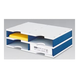 Styro - Dokumentenablage Doc Duo Grundeinheit 48,5 X 15,3 X 33,1 Cm (b X H X T) Polyl Grau/blau