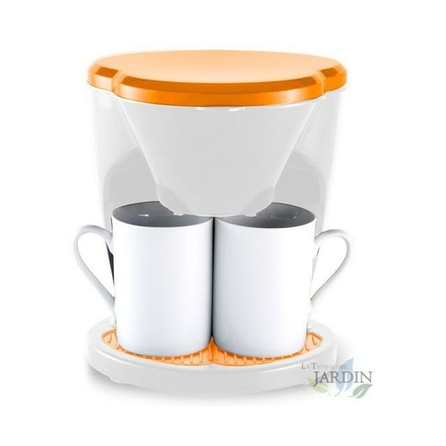 Orange Filterkaffeemaschine 0,6 Liter, 2 Tassen 450 W.
