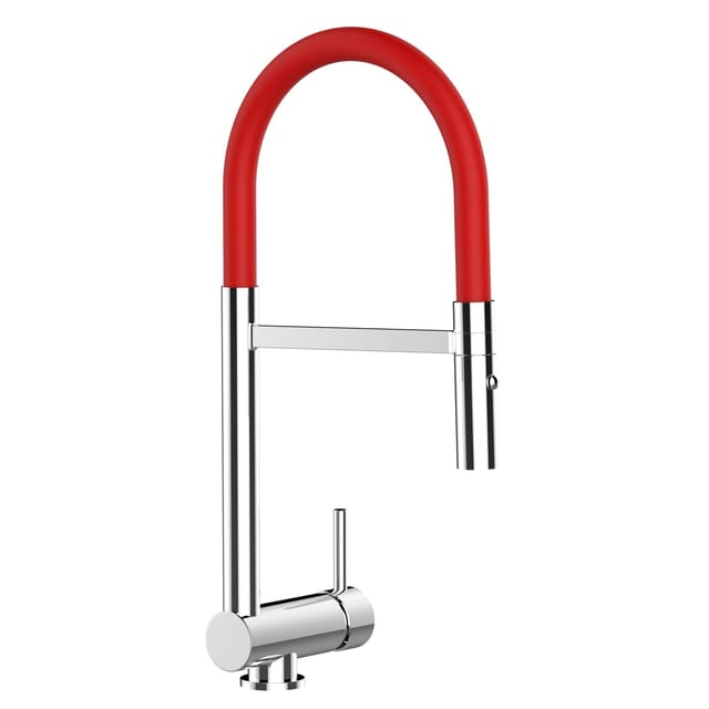 Niederdruck Unterfenster Wasserhahn Vorfenster Umklappbar 6 Cm Verchromt Küchenarmatur Mit 360° Schwenkbarem Rot Auslauf Und Abnehmbare 2 Strahl Handbrause