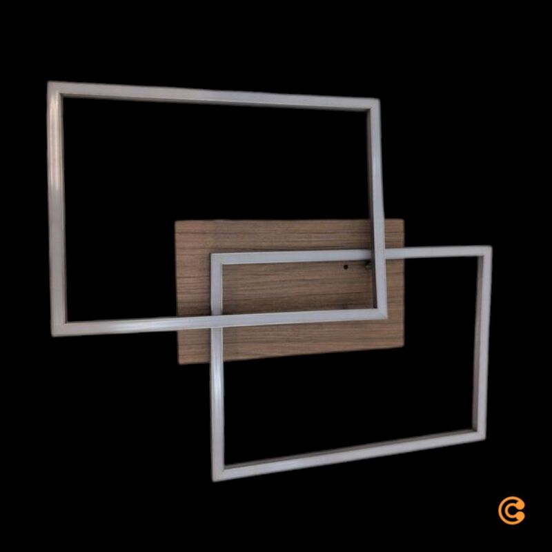[gebraucht] B-ware Just Light Deckenleuchte Iven Led Lampe Dimmbar Fernbedienung Stahl Holz