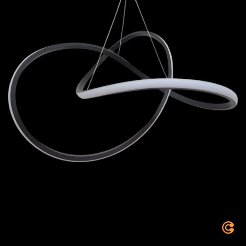 [gebraucht] B-ware Just Light Hängeleuchte Maria Led Pendelleuchte Dimmbar Schwarz 57cm Ø 3-stufig