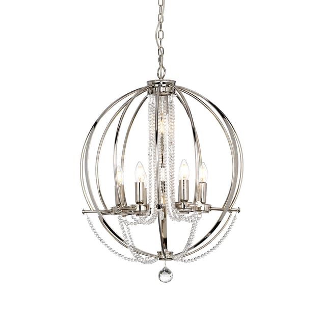 Elstead - Kronleuchter Deckenleuchte Hängelampe Esszimmerlampe D 60,7 Cm Stahl 7 Flammig