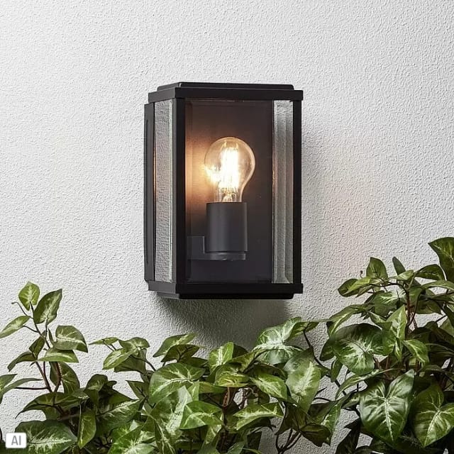 Lampe Gaia Außenwandleuchte Schwarz 1x A60, E27, 60w, Geeignet Für Normallampen (nicht Enthalten) Ip-schutzart: 44 - Spritzwassergeschützt - Brilliant