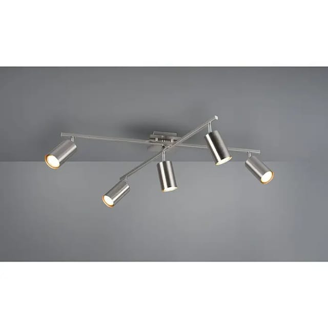 Deckenstrahler Marley Silber 5-flammig, Verstellbare Spots, Breite 77,5cm