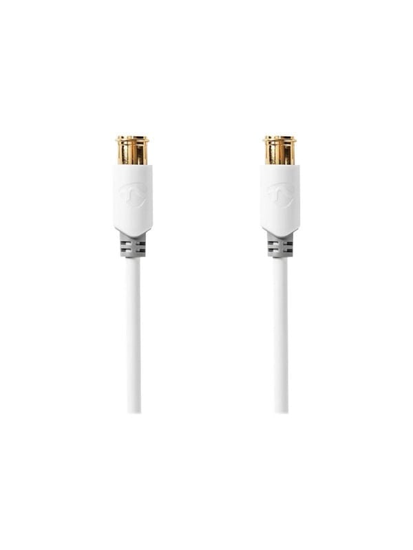 F Quick - F Quick Cables F Hane Quick F Hane Quick Guldplaterad 75 Ohm Dubbelskarmad 100 M Rund Pvc Vit Kartong Med Fonster
