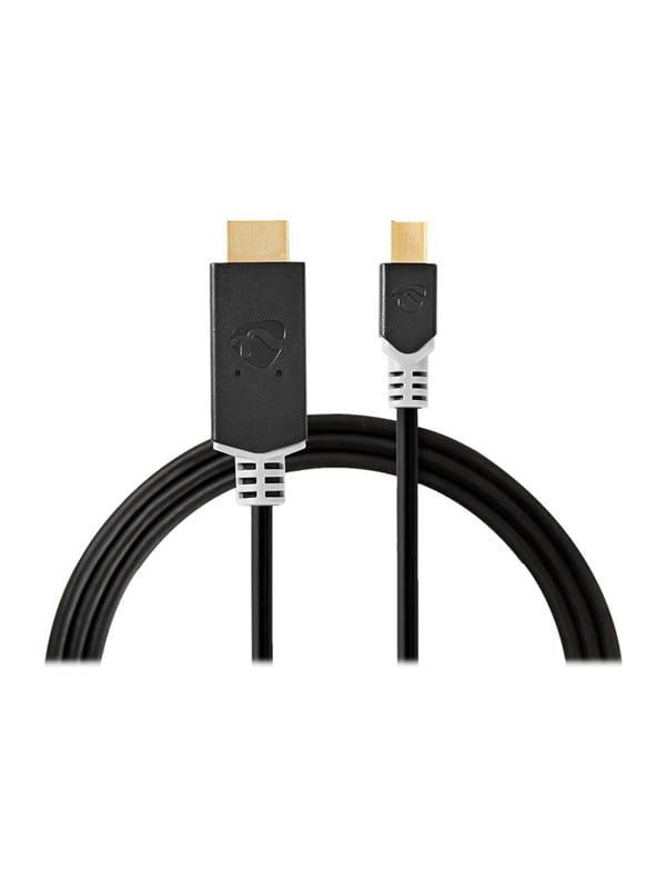 Mini Displayport Kabel Displayport 14 Mini Displayport Hane Hdmi Kontakt 48 Gbps Guldplaterad 200 M Rund Pvc Anthrazit Kunststoffhulle