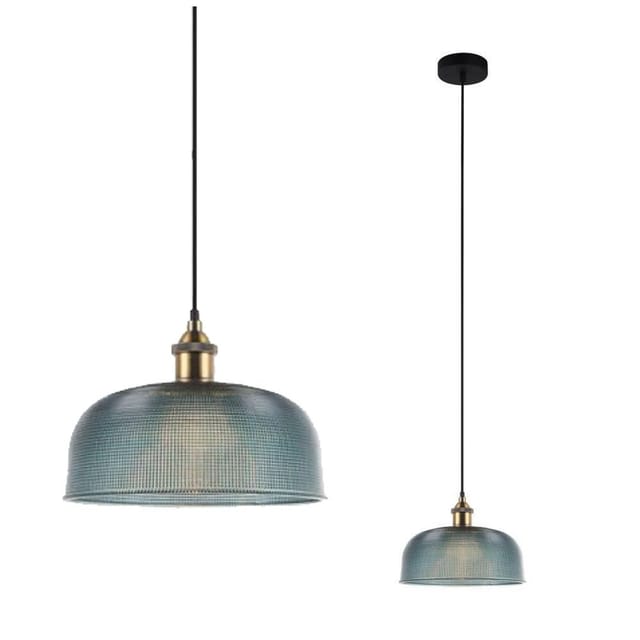 Italux - Davide - Industrie- Und Retro-hängender Anhänger Blau 1 Licht, E27