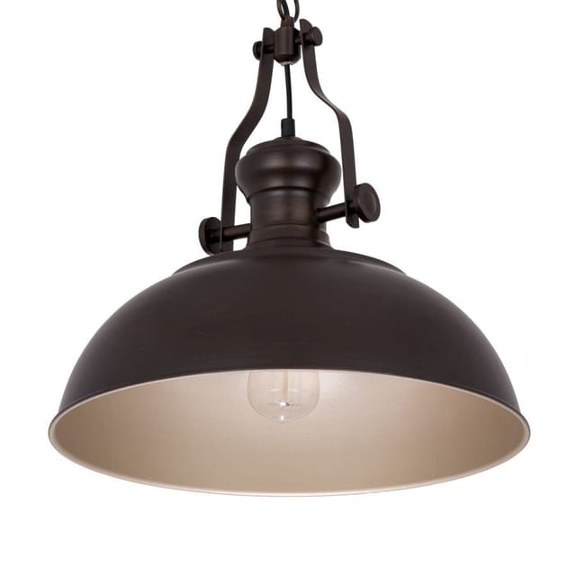 Rosalia - Industrie- Und Retro-anhänger Bronze, Golden 1 Light Mit Metalllegierungsschirm, E27 - Italux