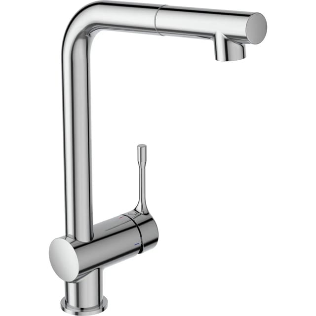 Ideal Standard Ceralook Küchenarmatur Bc176aa Mit Hohem Auslauf Und Herausziehbarer Handbrause, Ausladung 207 Mm, Verchromt