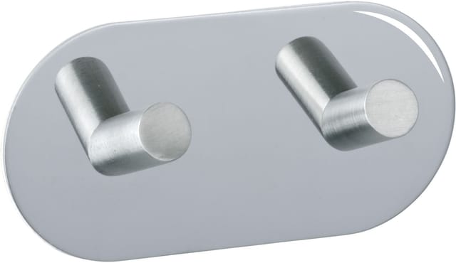 Wand Haken Duo Edelstahl Handtuch Küchen Bad Selbstklebend Wc Gäste - Silber Glänzend - Wenko