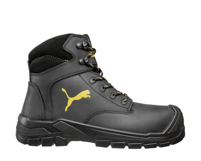 Puma Safety Shoes - Puma Borneo Black Mid 630411-43 Sicherheitsstiefel S3 Schuhgröße (eu): 43 Schwarz, Gelb 1 St.