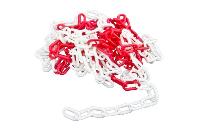 Trendline - Absperrkette 5 M Rot-weiß Kunststoffkette Warnkette Plastikkette