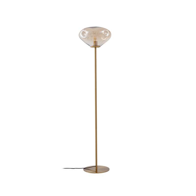 [gebraucht] B-ware Lindby Stehleuchte Lelia Amber Glas Metall 150 Cm Elegant Und Modern