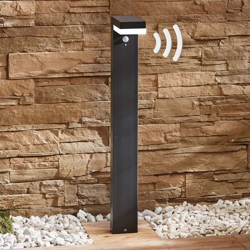 [gebraucht] B-ware Lindby Pollerleuchte Gartenleuchte Chioma Led Wegeleuchte Mit Sensor Anthrazit