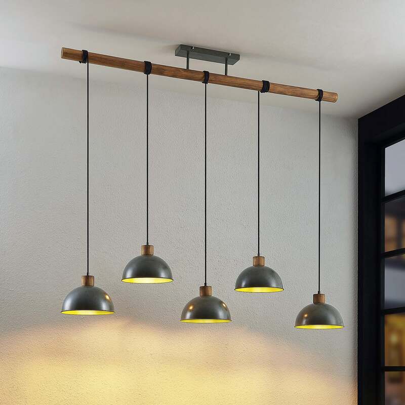 [gebraucht] B-ware Lindby Hängeleuchte Pendelleuchte Durbis Led 5-flammig E27 Grau 149 Cm