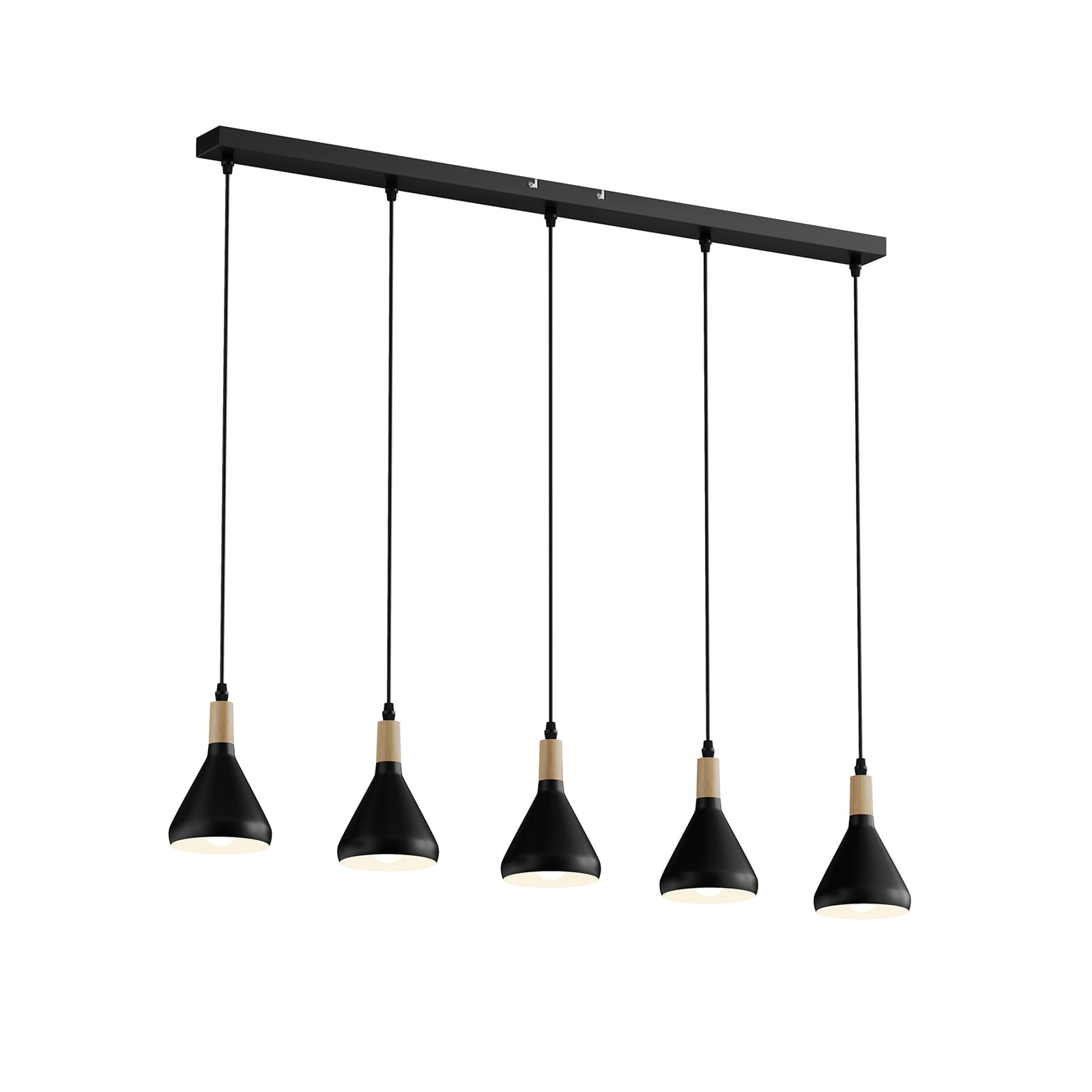 [gebraucht] B-ware Lindby Pendelleuchte Hängeleuchte Arina Led 5-flammig Dimmbar Schwarz 100cm