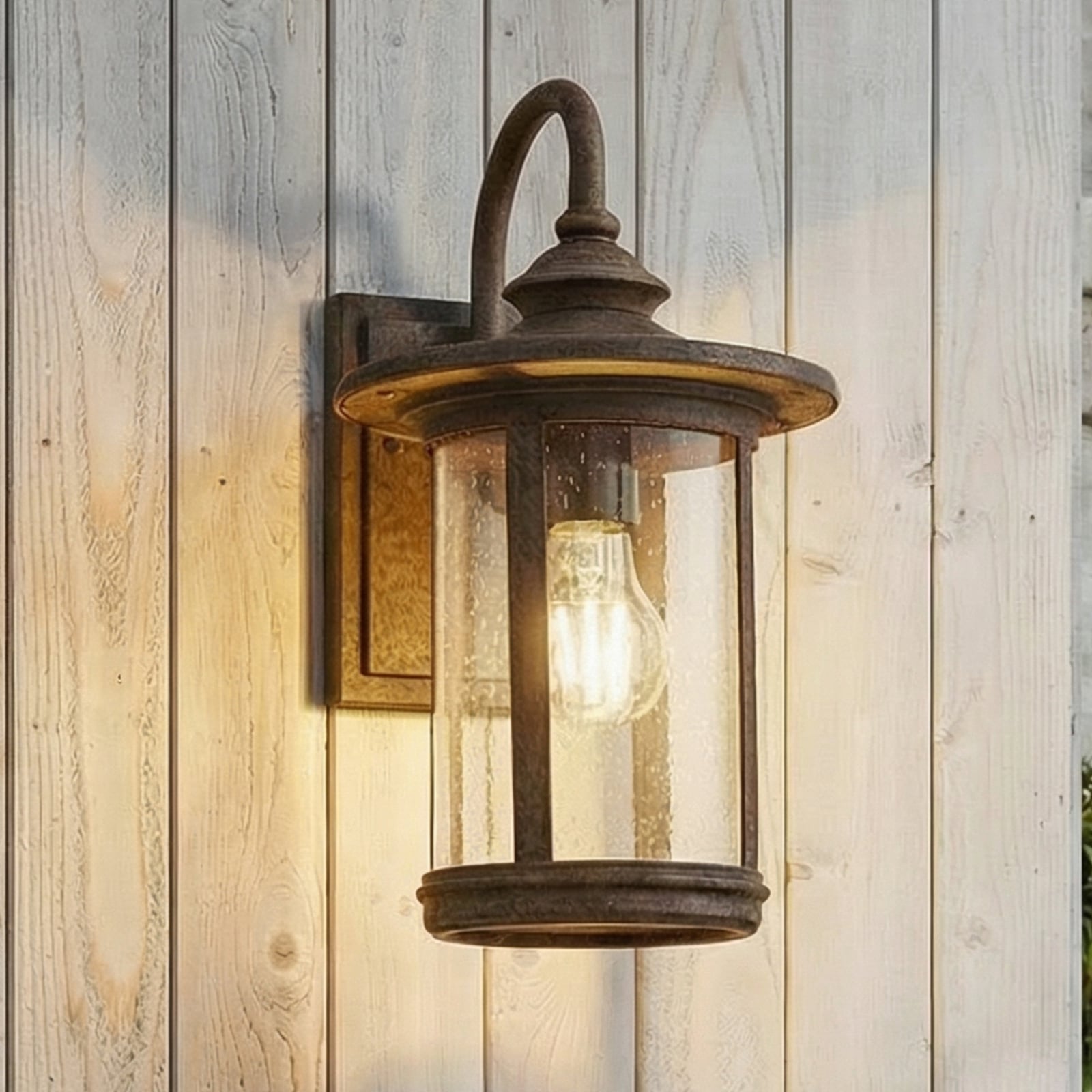 [gebraucht] B-ware Lindby Außenwandleuchte Lampe Zayn Glas Rostfarben Ip23 Außenbeleuchtung