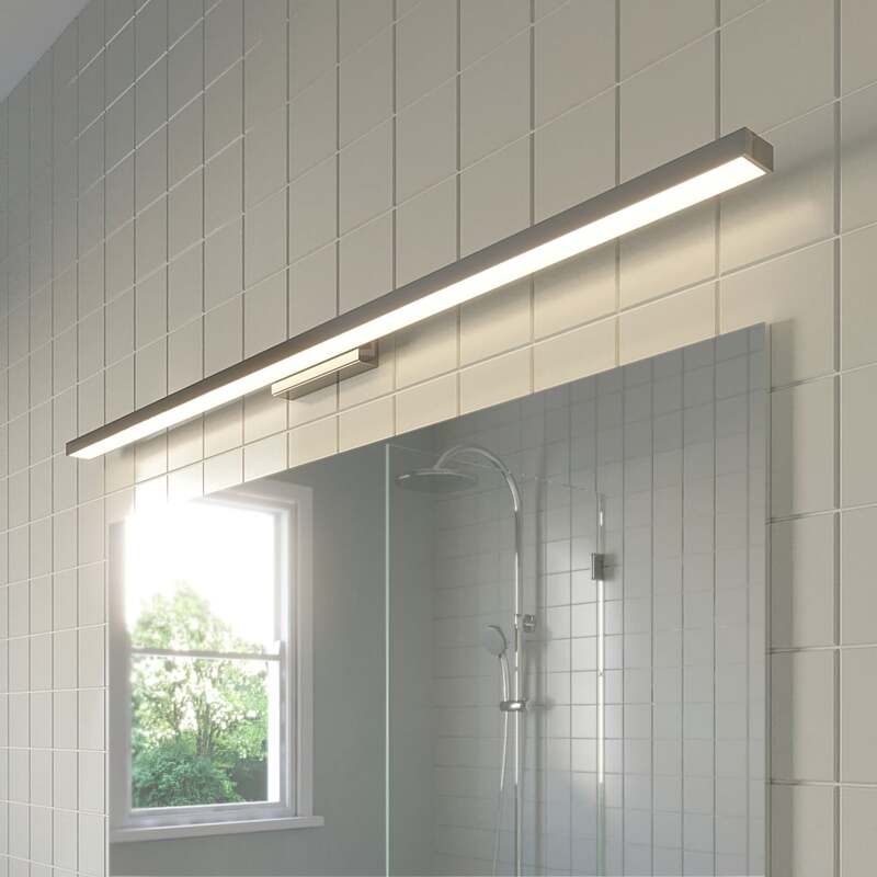 [gebraucht] B-ware Lindby Wandleuchte Alenia Led Wandlampe Badleuchte Chrom 120cm 3000k Ip44 Weiß