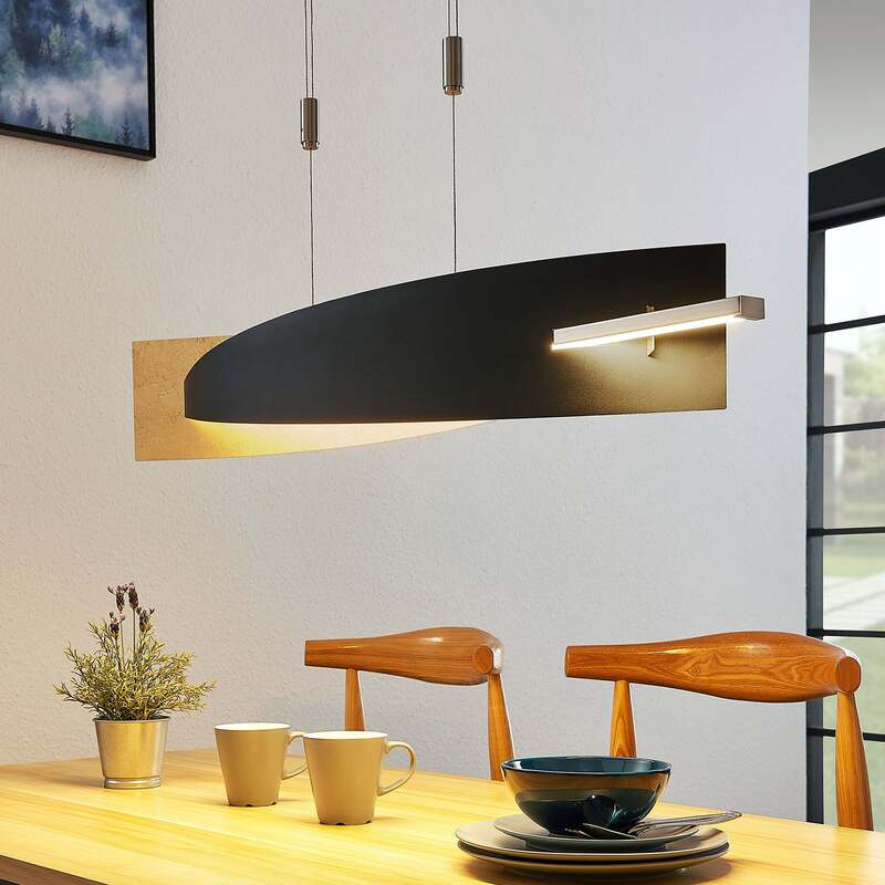 [gebraucht] B-ware Lucande Hängeleuchte Pendelleuchte Marija Led Dimmbar Schwarz-gold 101cm 3kg